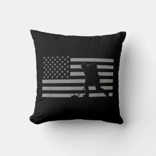 Hockey Player - American Flag Hockey Kissen