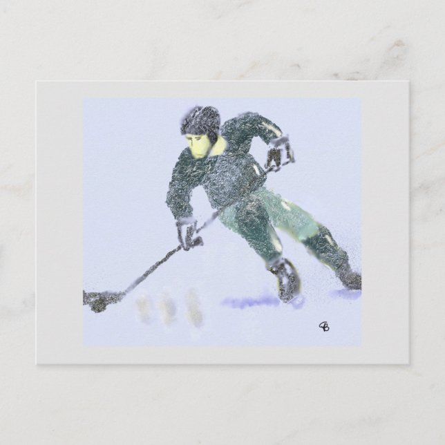 Hockey Player Art Postkarte (Vorderseite)