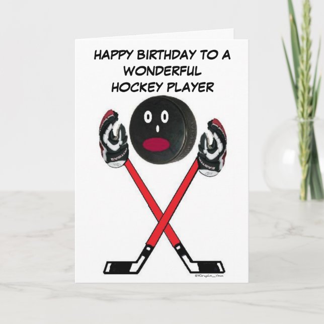 Hockey Player Geburtstag Karte (Vorderseite)