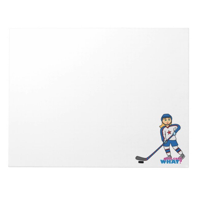 Hockey Player Girl Notizblock (Vorderseite)
