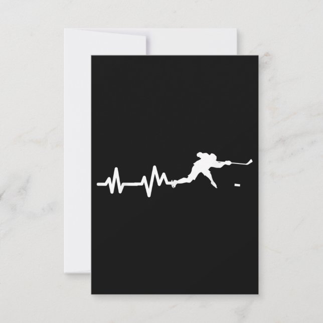 Hockey Player Heartbeat Eishockey Mitteilungskarte (Vorderseite)