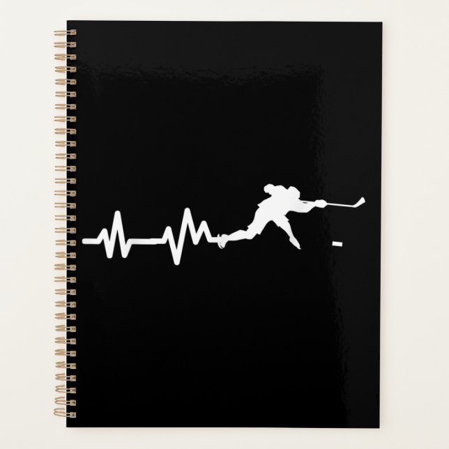 Hockey Player Heartbeat Eishockey Planer (Vorderseite)