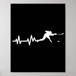 Hockey Player Heartbeat Eishockey Poster