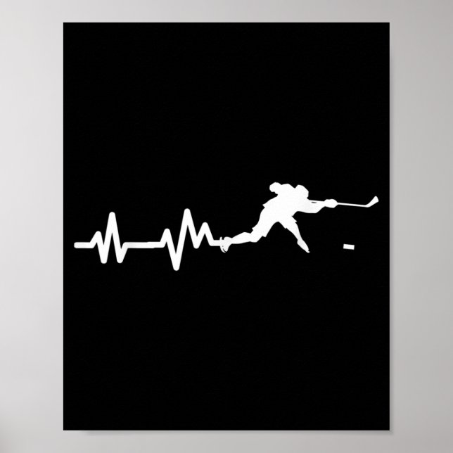 Hockey Player Heartbeat Eishockey Poster (Vorne)