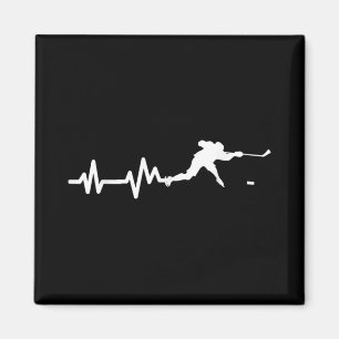 Hockey Player Heartbeat Ice Hockey Magnet