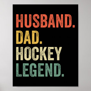 Hockey Player Husband Vater Hockey Legende Vintag Poster