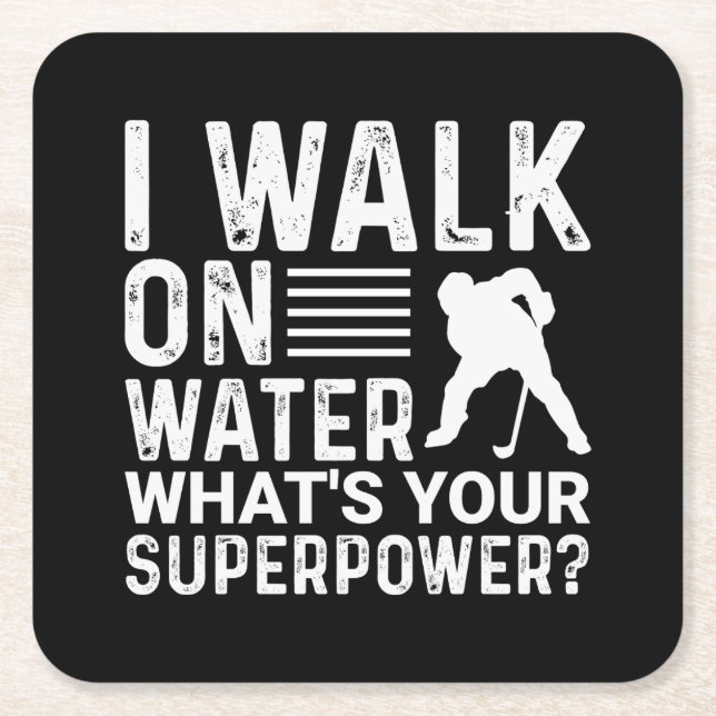Hockey Player I Walk on Water Rechteckiger Pappuntersetzer (Vorderseite)