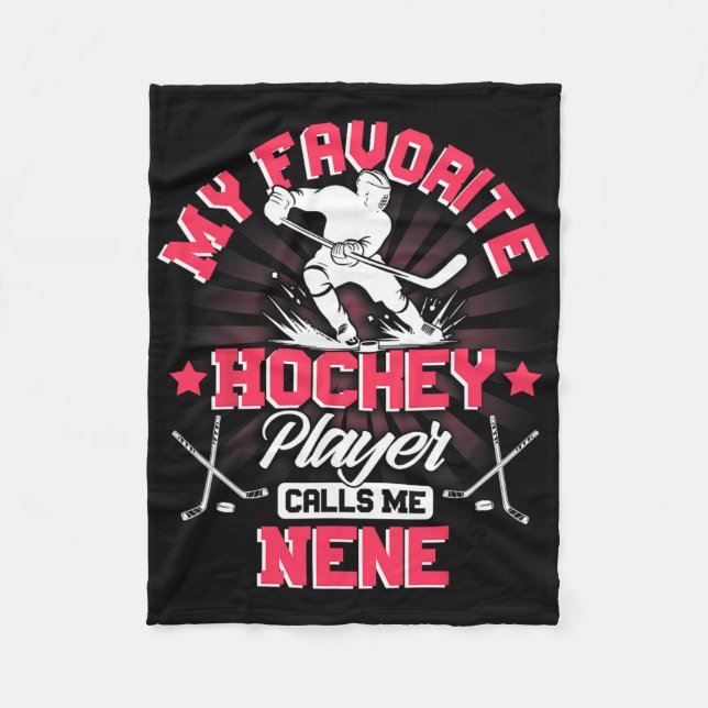 Hockey Player Ice My Favorite Hockey Player Calls  Fleecedecke (Vorderseite)