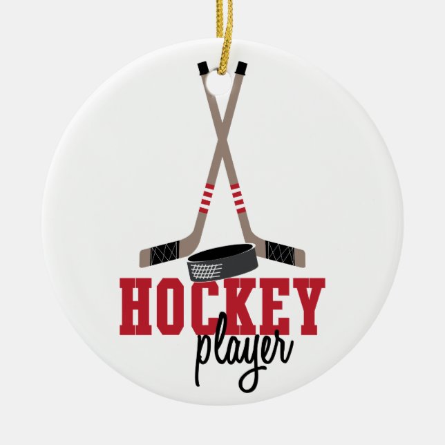 Hockey Player Keramik Ornament (Vorne)
