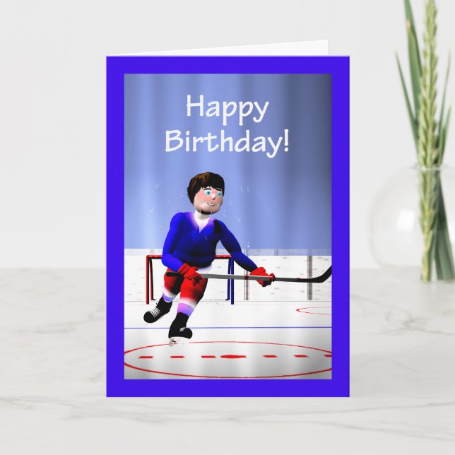 Hockey Player Overtime Geburtstag Karte (Vorderseite)