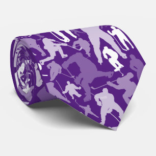 Hockey Player Pattern Neck Tie Krawatte