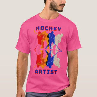 Hockey Player Sports Lover Ice Hockey Artist T-Shirt
