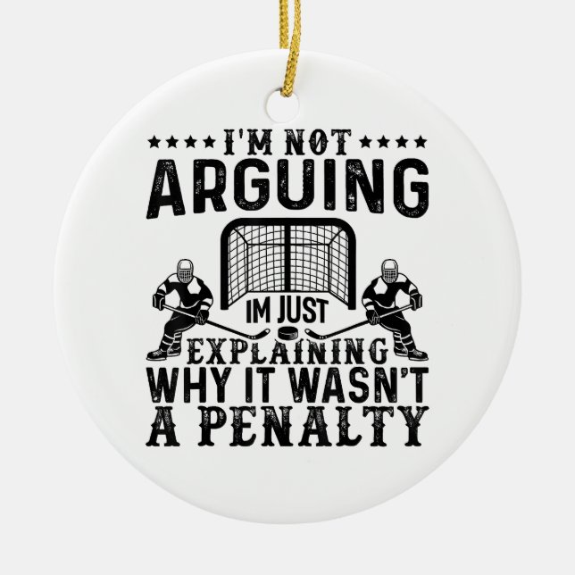 Hockey Player streiten Geschenk Funny Hockey Keramik Ornament (Vorne)