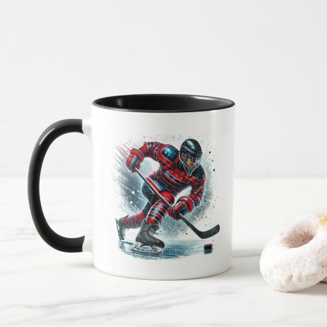 Hockey Player  Tasse (Mit Donut)