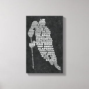 Hockey Player Text Art Canvas Print Leinwanddruck