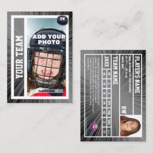 Hockey Player Trading Card Souvenir B&W Rays Telefonnummerkarte
