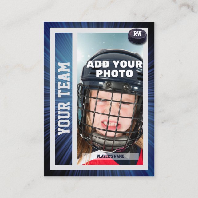 Hockey Player Trading Card Souvenir | Blaue Rays Telefonnummerkarte (Vorderseite)
