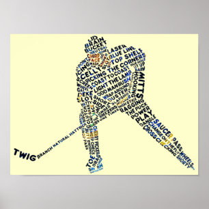 Hockey Player Typografie Poster