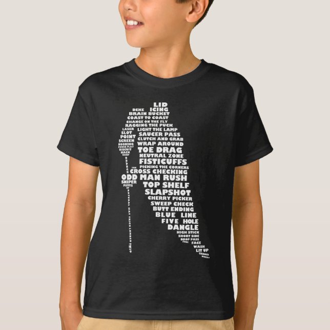 Hockey Player Typografy Children's T - Shirt (Vorderseite)