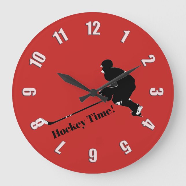 Hockey Player - Wintersport Große Wanduhr (Vorderseite)