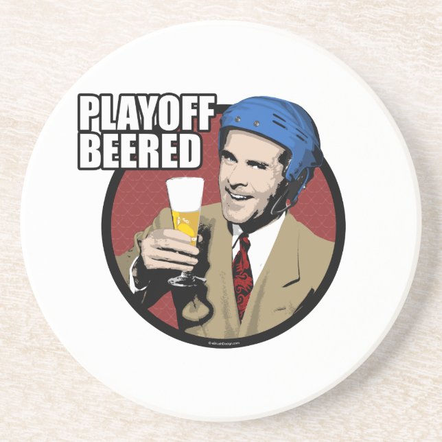 Hockey Playoff Beered Sandstein Untersetzer (Vorne)
