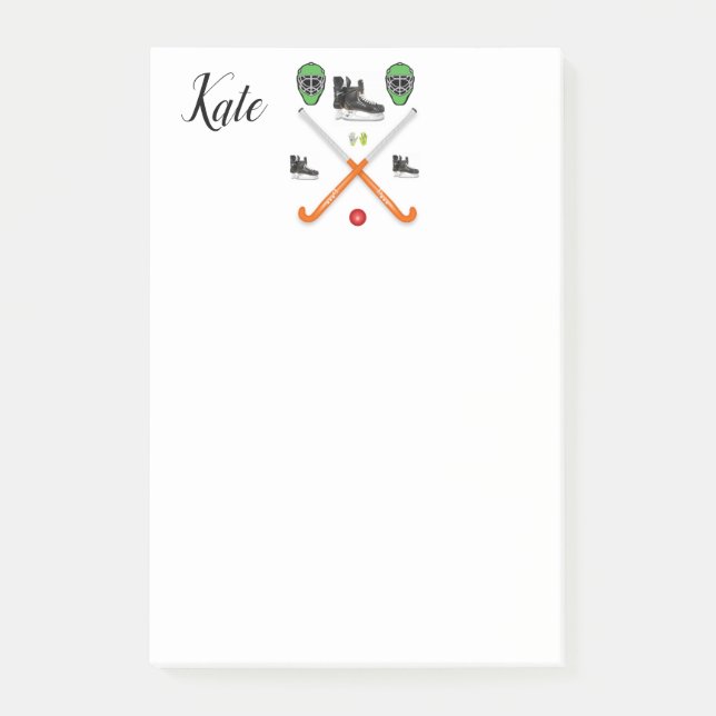 Hockey Post-it Klebezettel (Vorderseite)