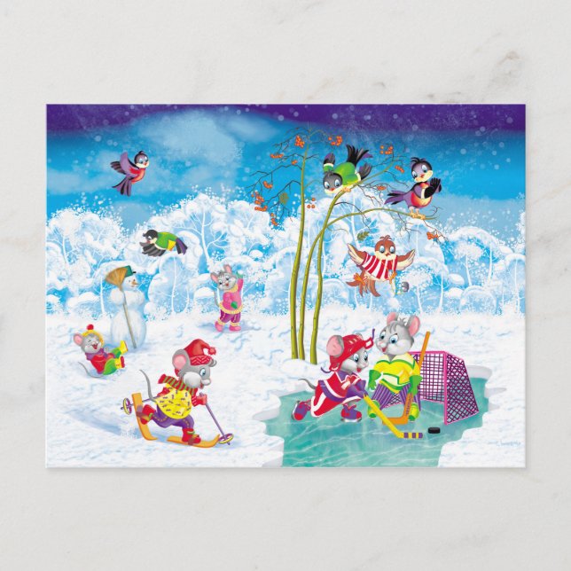 Hockey Postkarte (Vorderseite)