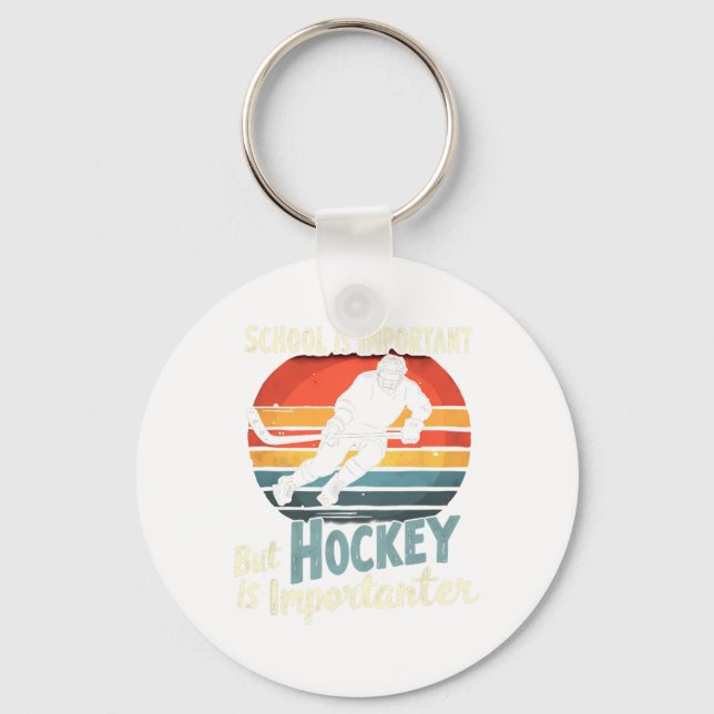 Hockey Priority Over School Funny  Schlüsselanhänger (Vorderseite)