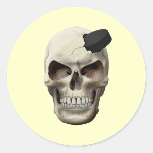 Hockey Puck in Skull Runder Aufkleber
