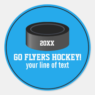 Hockey-Puck-kundenspezifischer Team-Name, Jahr, Runder Aufkleber