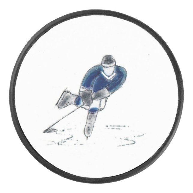 Hockey Puck mit Original Art (Vorderseite)