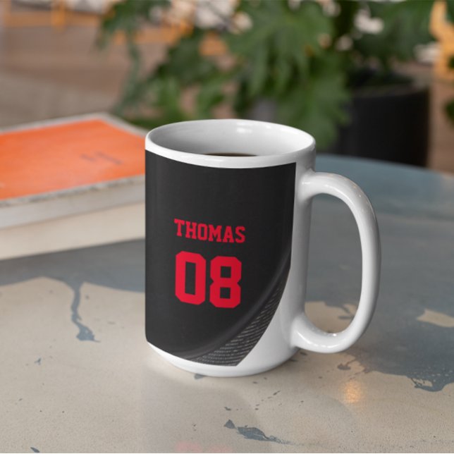 Hockey Puck Name und Nummer Personalisiert Kaffeetasse (Von Creator hochgeladen)