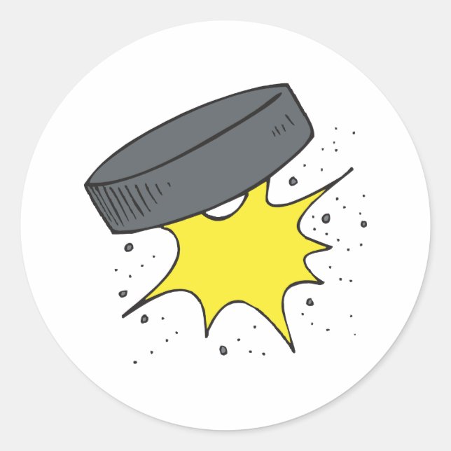 Hockey Puck Runder Aufkleber (Vorderseite)