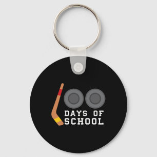 Hockey Puck Stick 100 Tage Schullehrer Junge Schlüsselanhänger