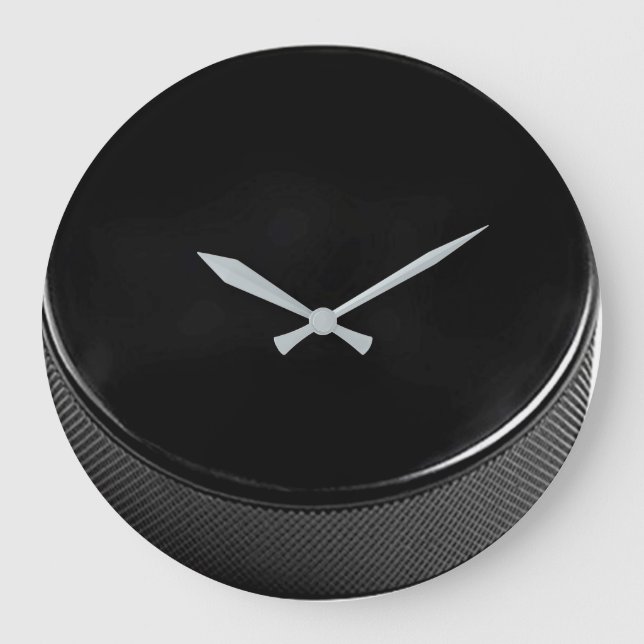 Hockey Puck Wall Clock Große Wanduhr (Vorderseite)