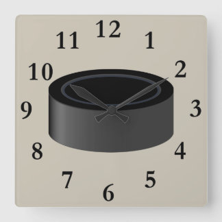 Hockey-Puckuhr Quadratische Wanduhr
