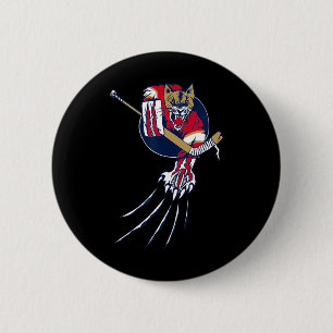 Hockey Puma Löwe Katze Eis Dschungel Bestie Torwar Button