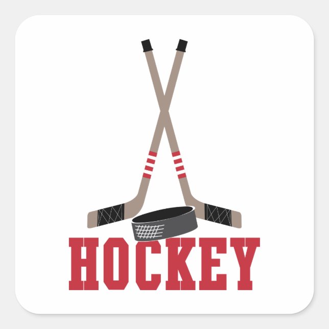 Hockey Quadratischer Aufkleber (Vorderseite)