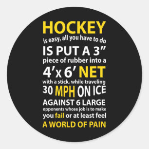 Hockey Quote Hockey ist ein einfaches Geschenk für Runder Aufkleber