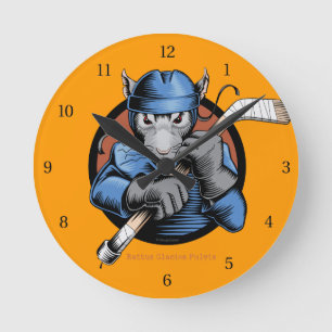 Hockey Rat Runde Wanduhr
