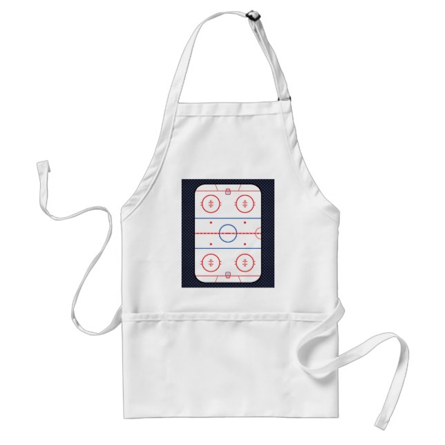 Hockey-Rink-Diagramm auf Blue Carbon Fibre-Stil Schürze (Vorne)
