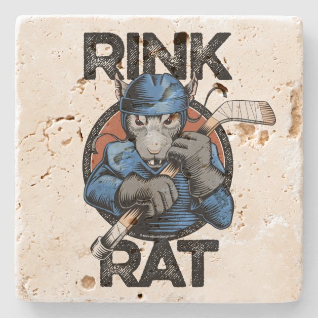 Hockey Rink Rat Steinuntersetzer (Vorderseite)