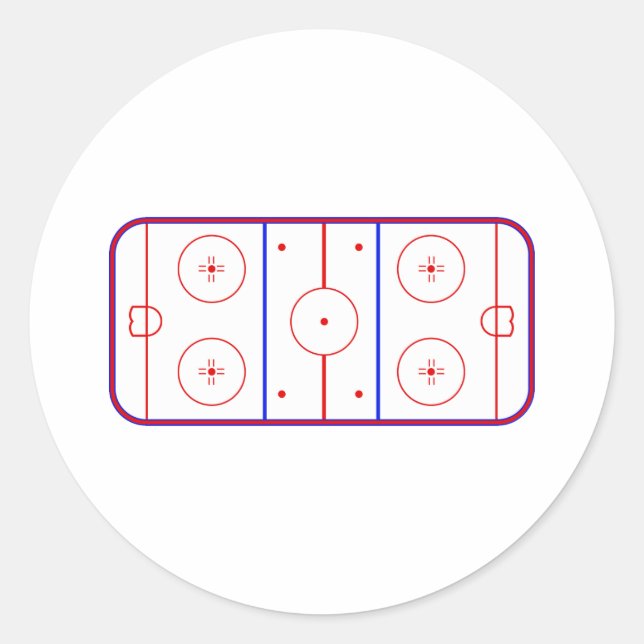 Hockey Rink Runder Aufkleber (Vorderseite)