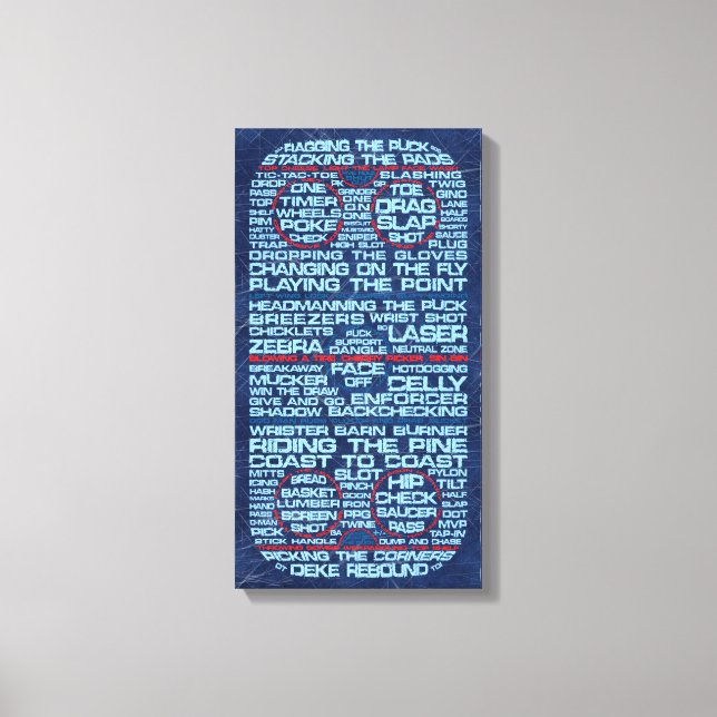 Hockey Rink Typografie Canvas Print Leinwanddruck (Vorderseite)