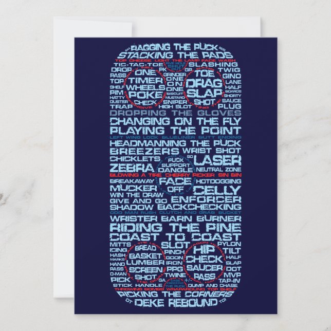 Hockey-Rink-Typografie-Party Einladungen (Vorderseite)