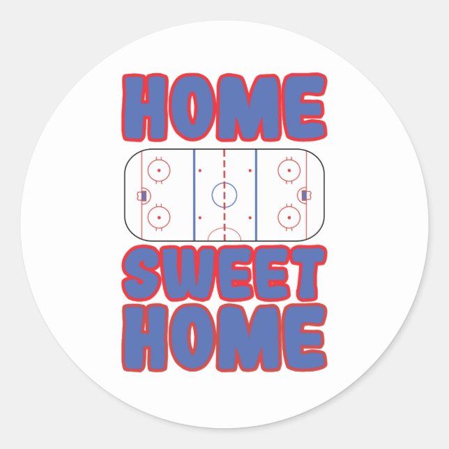 Hockey Rink Zuhause Sweet Zuhause Runder Aufkleber (Vorderseite)