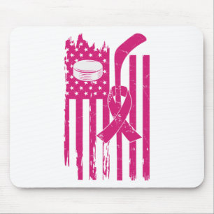 Hockey Rosa Band Brustkrebs-Bewusstsein Sport L Mousepad