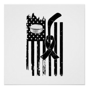 Hockey Rosa Band Brustkrebsbewusstsein Sport L Poster
