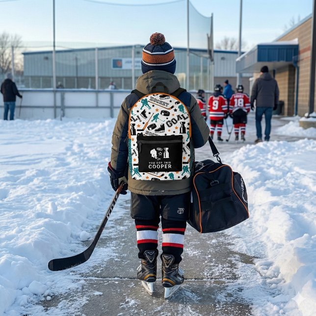 Hockey-Rucksack Bedruckter Rucksack (This empowering, "You got this" personalized hockey backpack would make a great gift! )