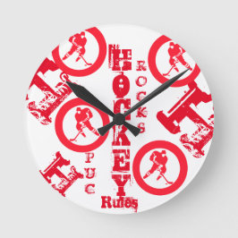 Hockey Runde Wanduhr